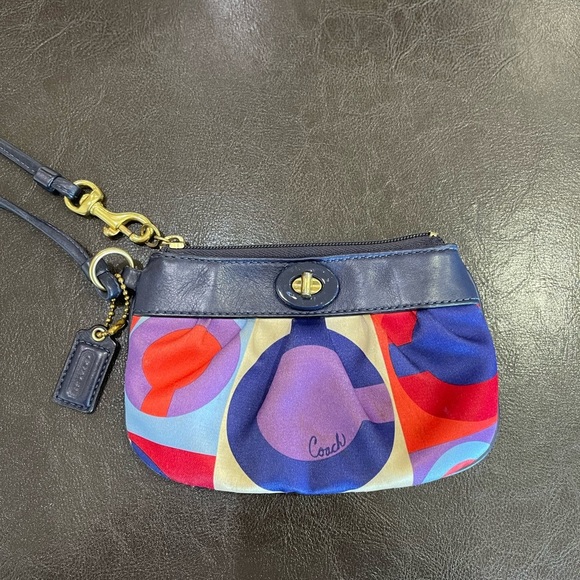 Coach Handbags - Coach Resort OP art satin wristlet